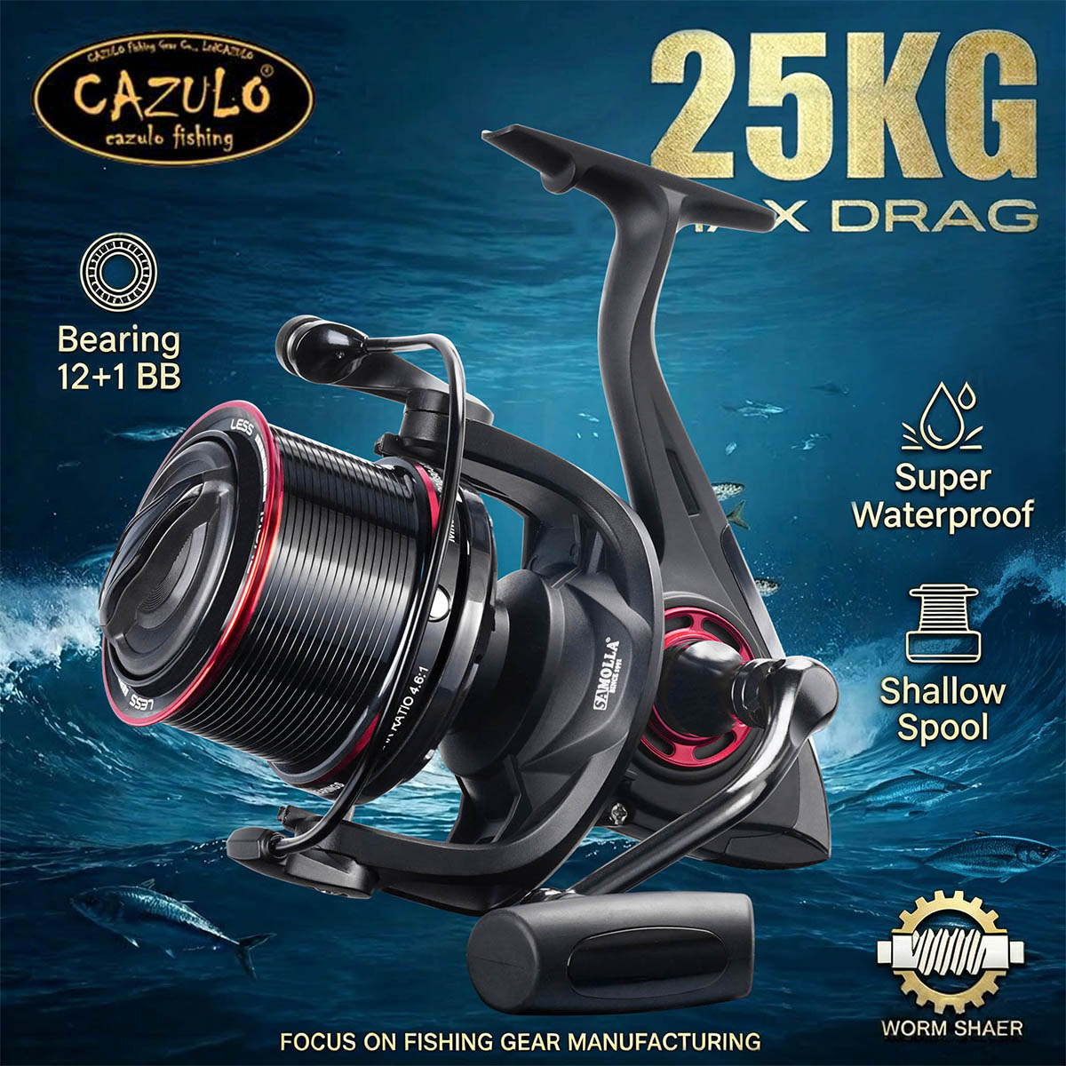 Surf Reel - CAZULO Long Cast Spinning Reel for