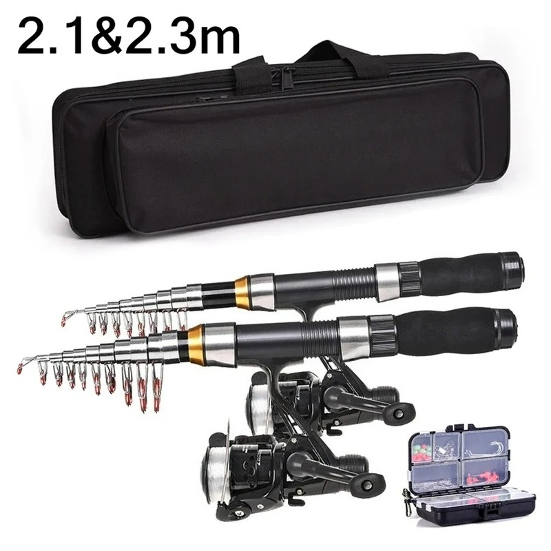 Spincast Reel - BRAVMAK 2.1/ 2.3 mTelescopic Fishing Rod