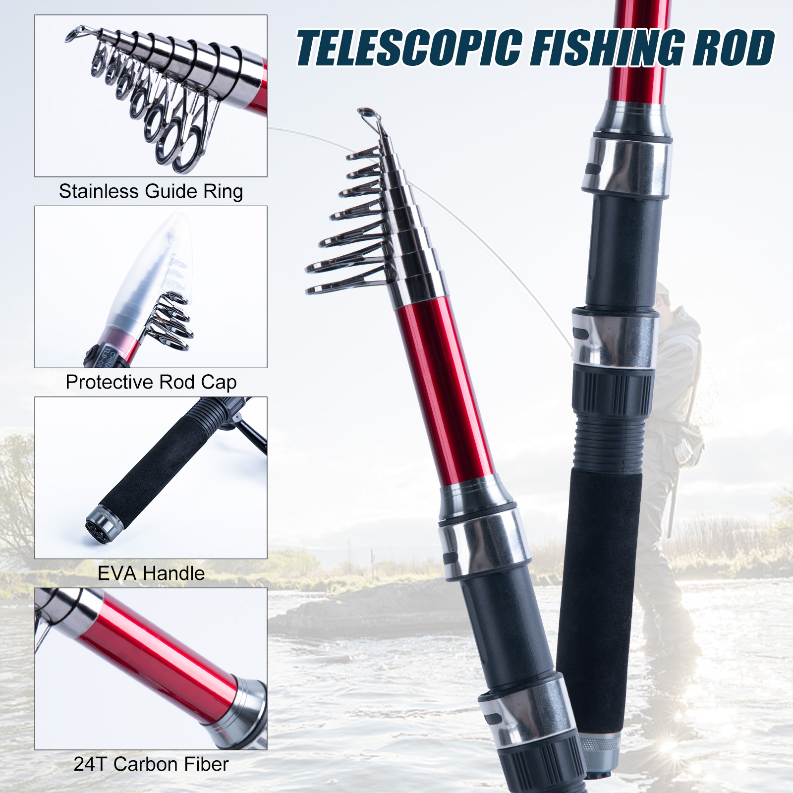 Goture Telescopic Fishing Rod  - Reel Bag ulasan dan harga