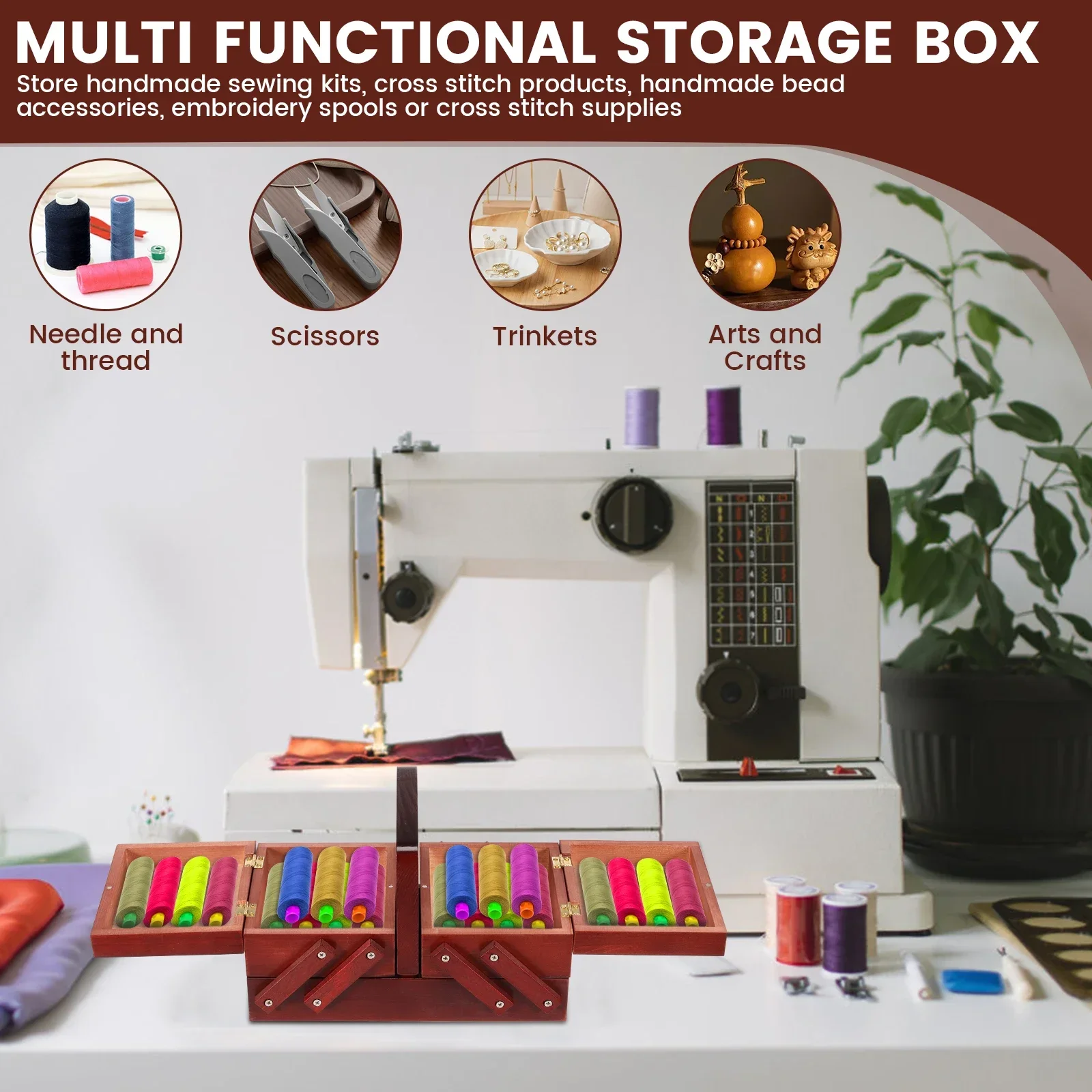 Expandable Sewing Thread Box W - Reel Case ulasan dan harga