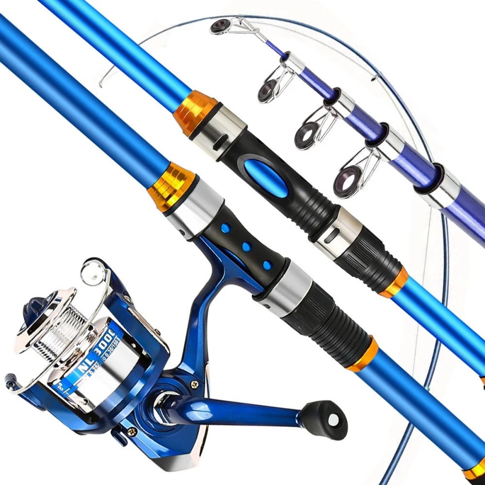 2.1-3.6M Telescopic Glass Fibe - Spincast Reel ulasan dan harga