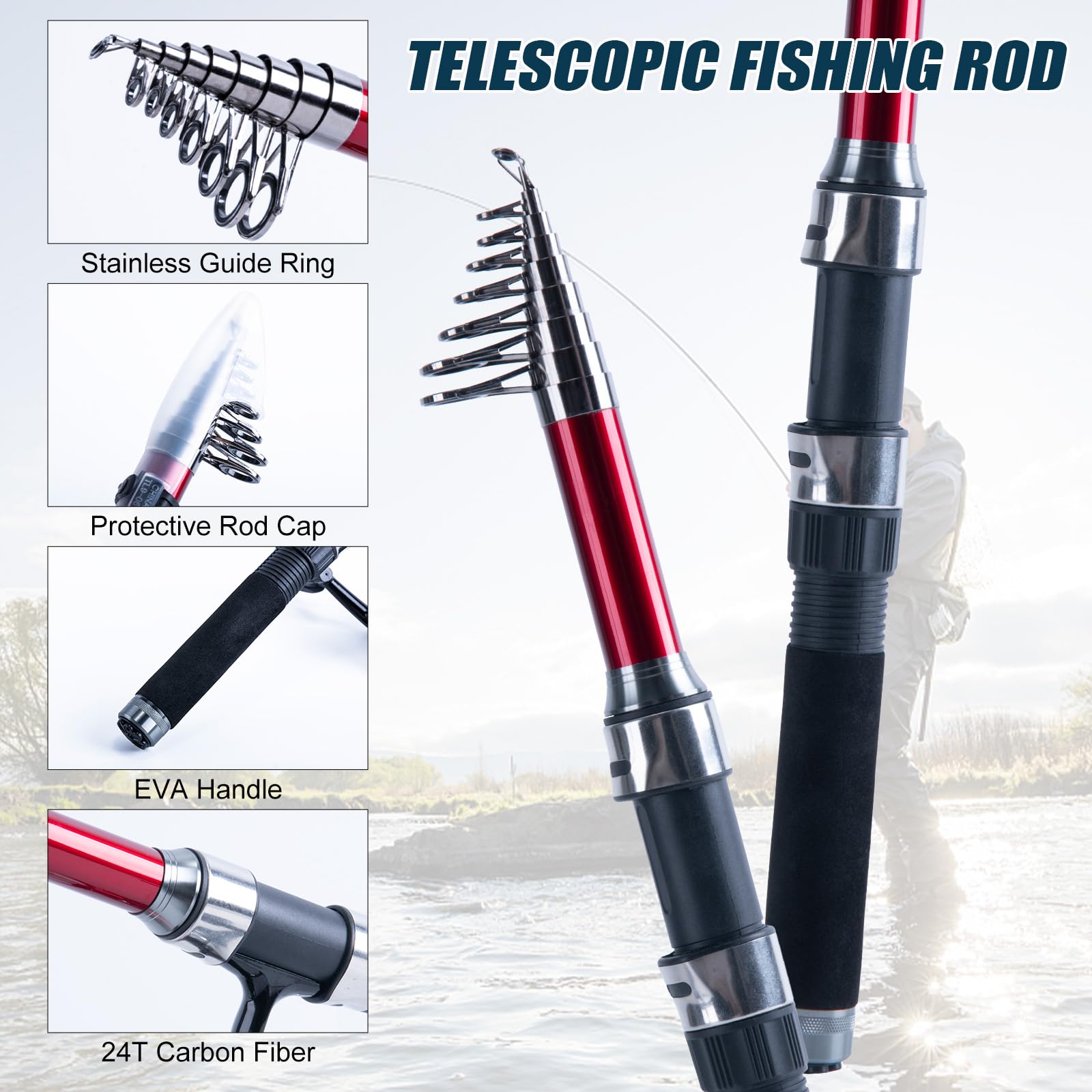 Goture 2Pcs Fishing Rod and 2P - Reel Bag ulasan dan harga