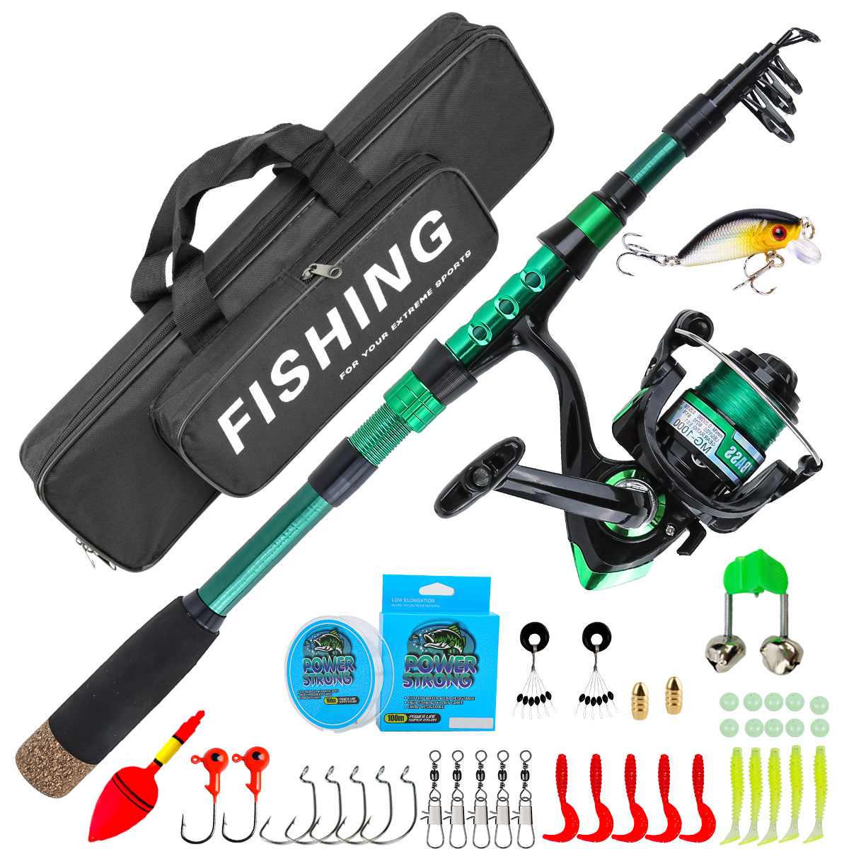 1.8 Meters Green Carbon Fiber  - Conventional Reel ulasan dan harga